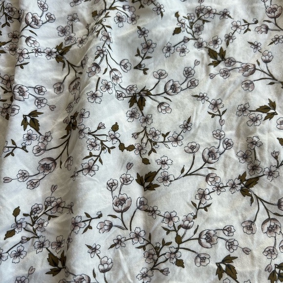 Ann Taylor Loft Outlet Floral Neck Tie Button Down Blouse Size M - Picture 4 of 5